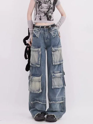 New High Street Three Dimensional Multi-pocket Tooling Jeans