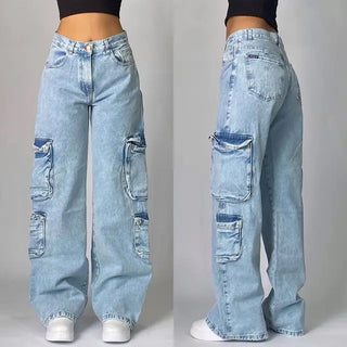 New High Street Three Dimensional Multi-pocket Tooling Jeans