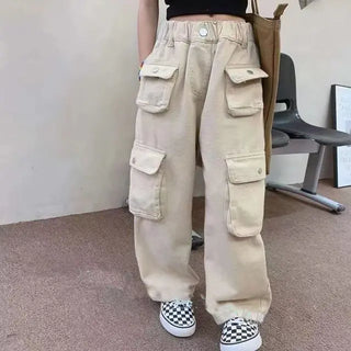 Fashion Pure Color Casual Cargo Pants